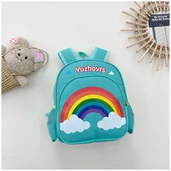 New Cartoon Colourful Rainbow Backpacks School Kindergarten Bags for Baby Girls