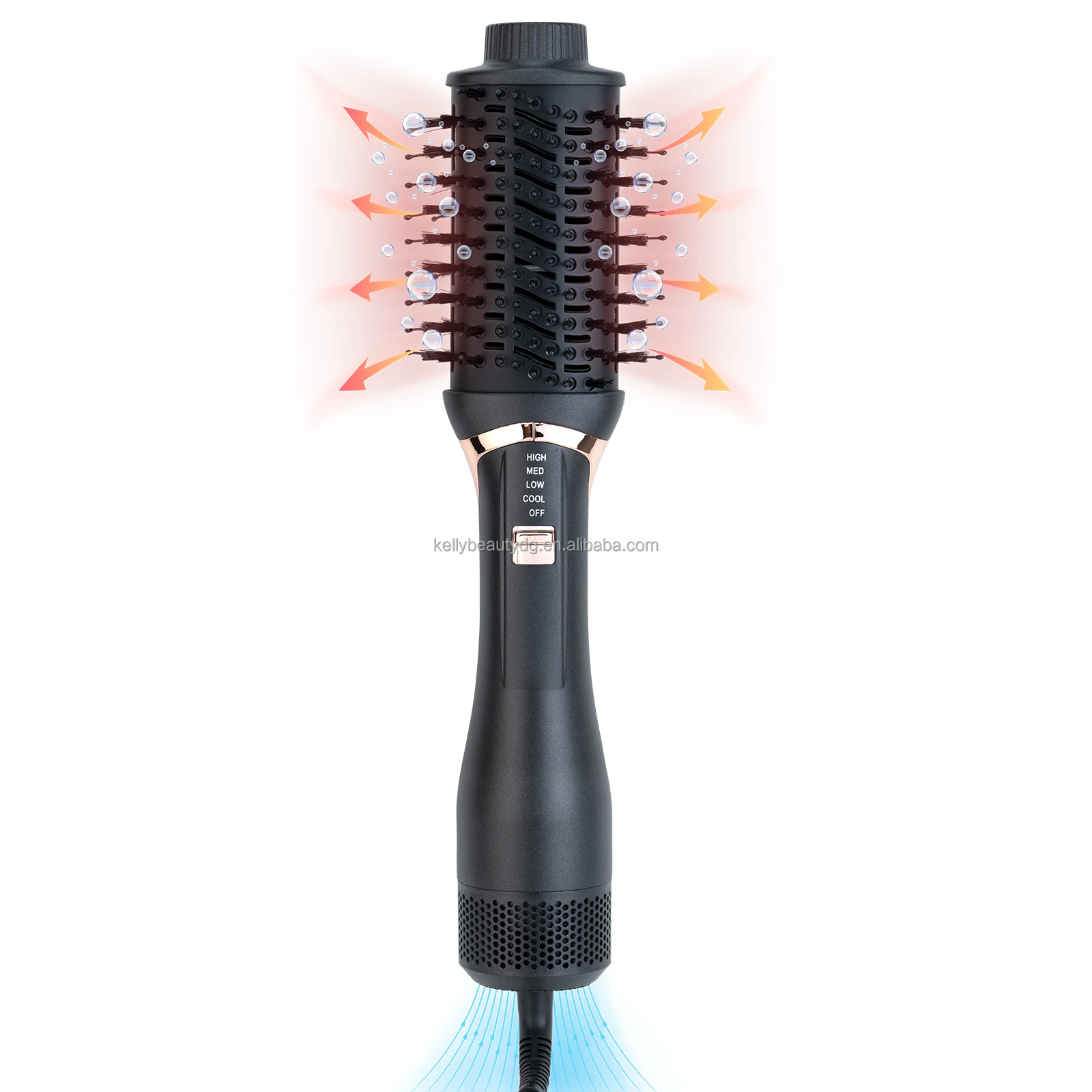 Slim Fluffy Hair Root Heat Brush Hot Air Blower volumizing  Hair Brush Ionic Hair Dryer Brush