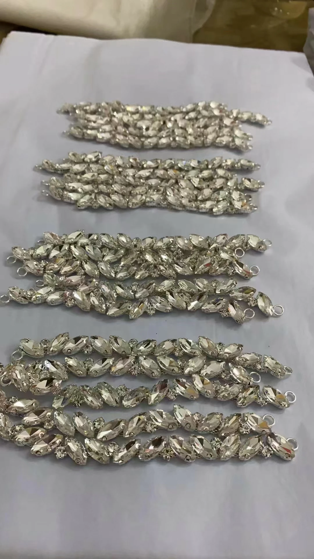 drill chain clothes trousers ornament rhinestones crystal shoe trim European American style clothing rhinestone chain