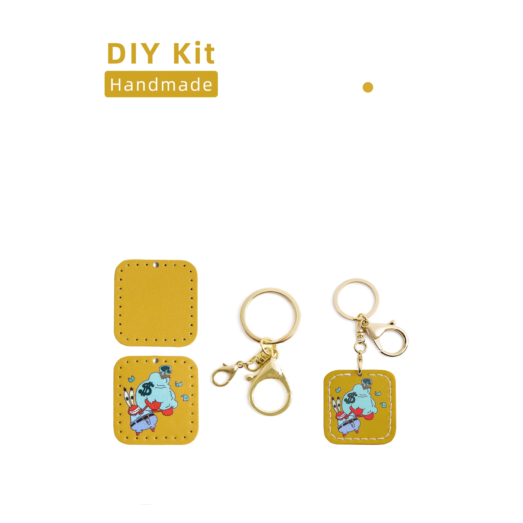 DIY Leather Cartoon with Pattern Keychain for Personalized Gifts,Holiday Gifts for Her