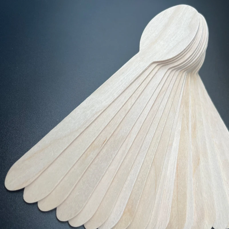 Wholesale High Quality Personalised Ice Cream Primary Colour Wood Spoon