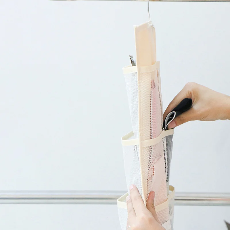 Hot Sell Dual Sided Storage Bags Hanging Organizer Portable Underwear Organizer Bra Socks Storage Cabinet Organizer