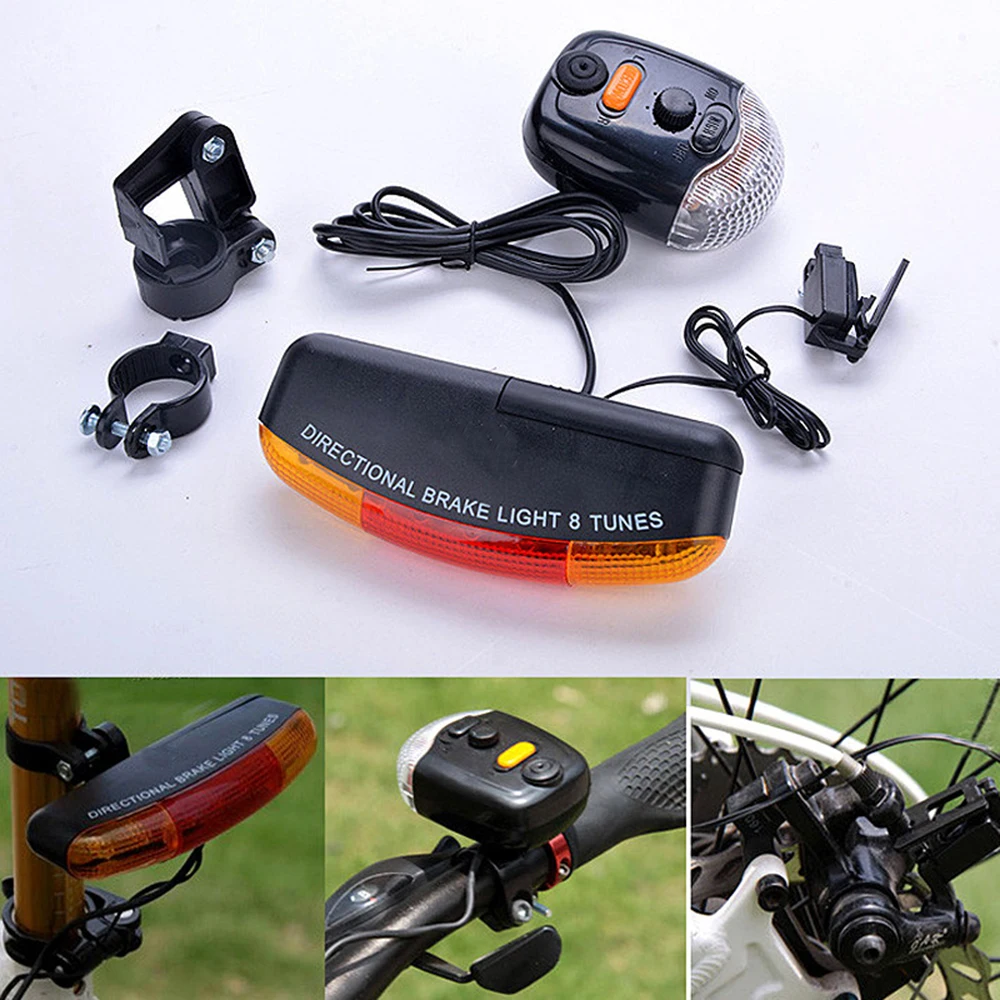 Велосипедный сигнал 3 в 1, 7 светодиодов, стоп-сигнал, сигнал поворота