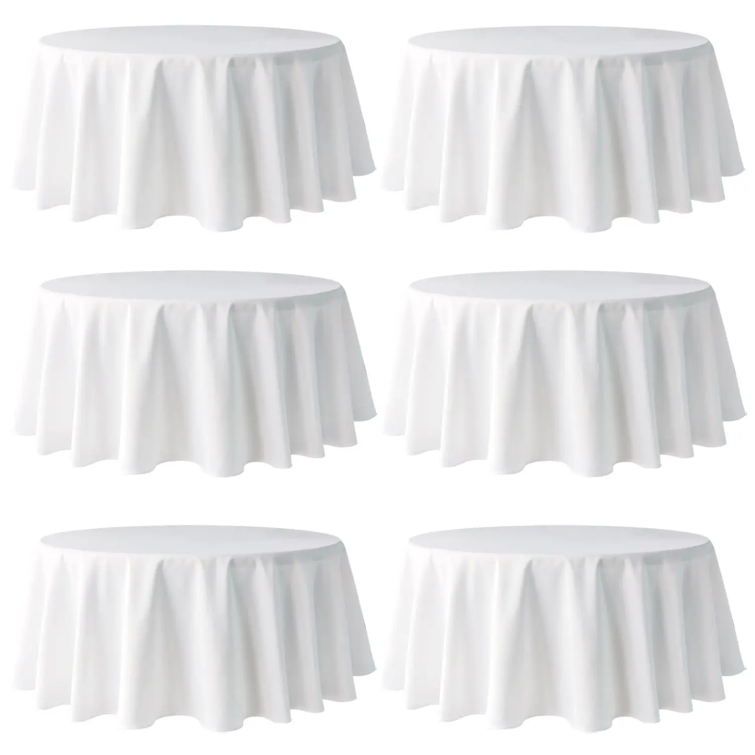 Wholesale 120R white round polyester party event wedding table cloth tablecloths