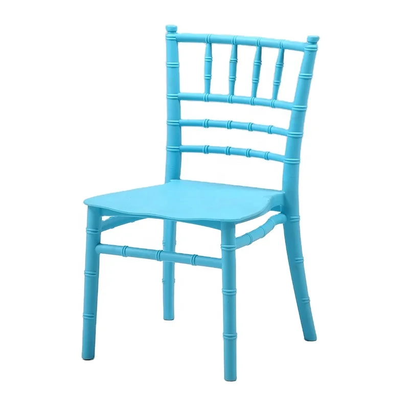 Stylish blue polypropylene plastic kids children chiavari dining chair