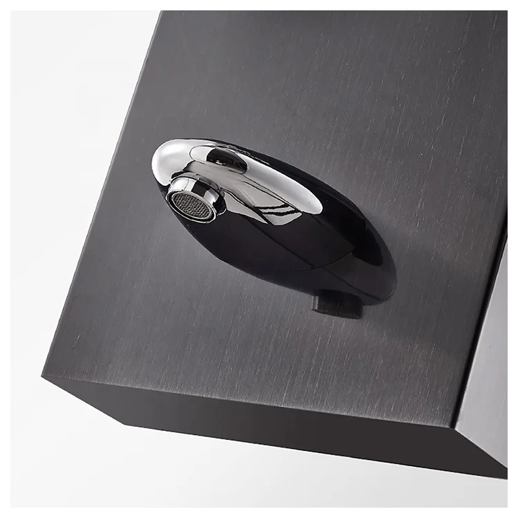 stainless steel bathroom black shower panel with massage jets