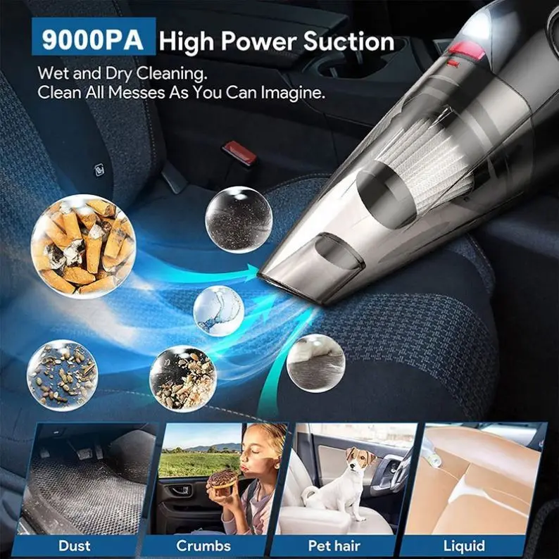 Car Wireless 6000 Pa Usb Custom - High Power Gadgets 2023 Dropshipping Charging Cleaners Auto Portable Vacuum Cleaner