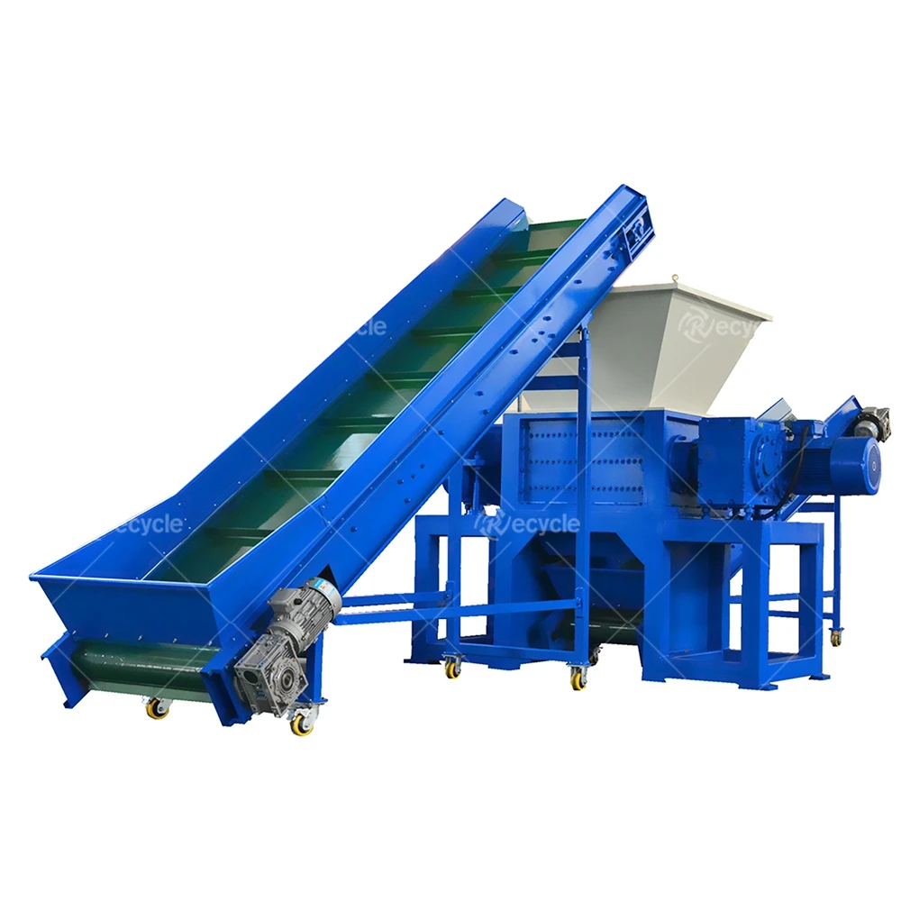 Wonderful Double Two Shaft Shredder Machine for Recycling Metal Scraps Tires Waste Plastic Wood