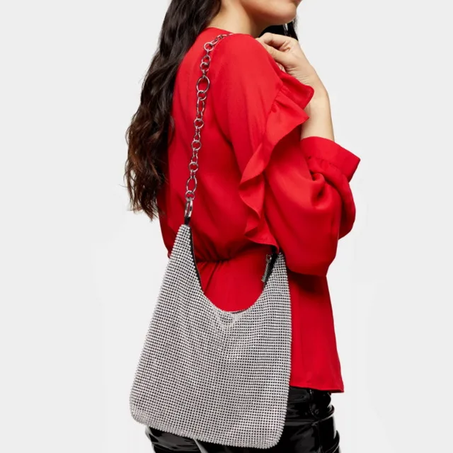 Bling Bling Rhinestone Mesh Fabric For Bags Crystal Chainmail Mesh Fabric Crystal Rhinestone Fabric