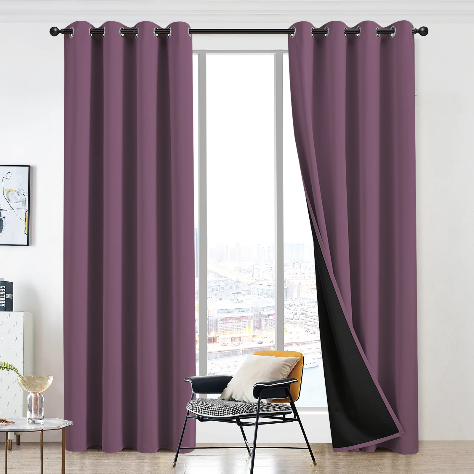 Purple new Munich high shading  thermal insulation and sun protection bedroom curtains