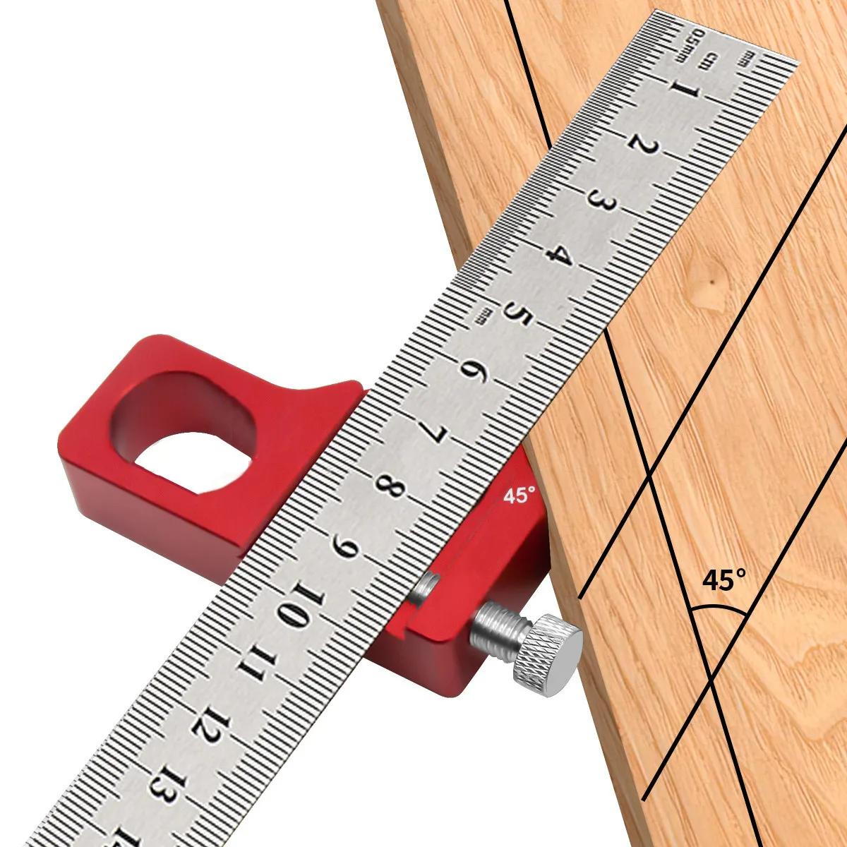 Steel Ruler Positioning Block Multi angle Angle Line Marking Gauge Woodworking Measuring Scribe Other Hand Measuring