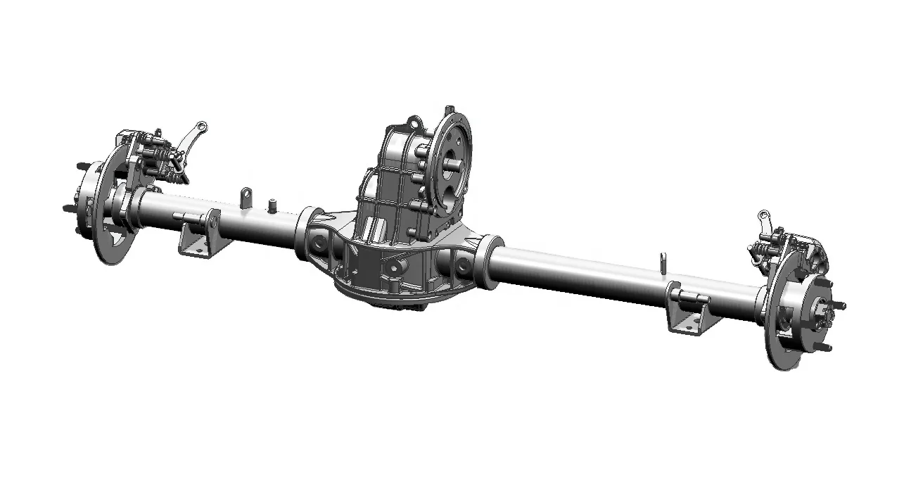 Complete Drum Brake With Differential Gearbox Motor Electric Axle For Electric Vehicle
