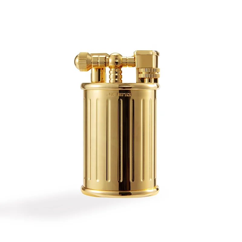 JIFENG JF-112 EUR Роскошная серия Бизнес-подарок большого размера металлическая гальванизированная Золотая цилиндрическая настольная Зажигалка для сигар