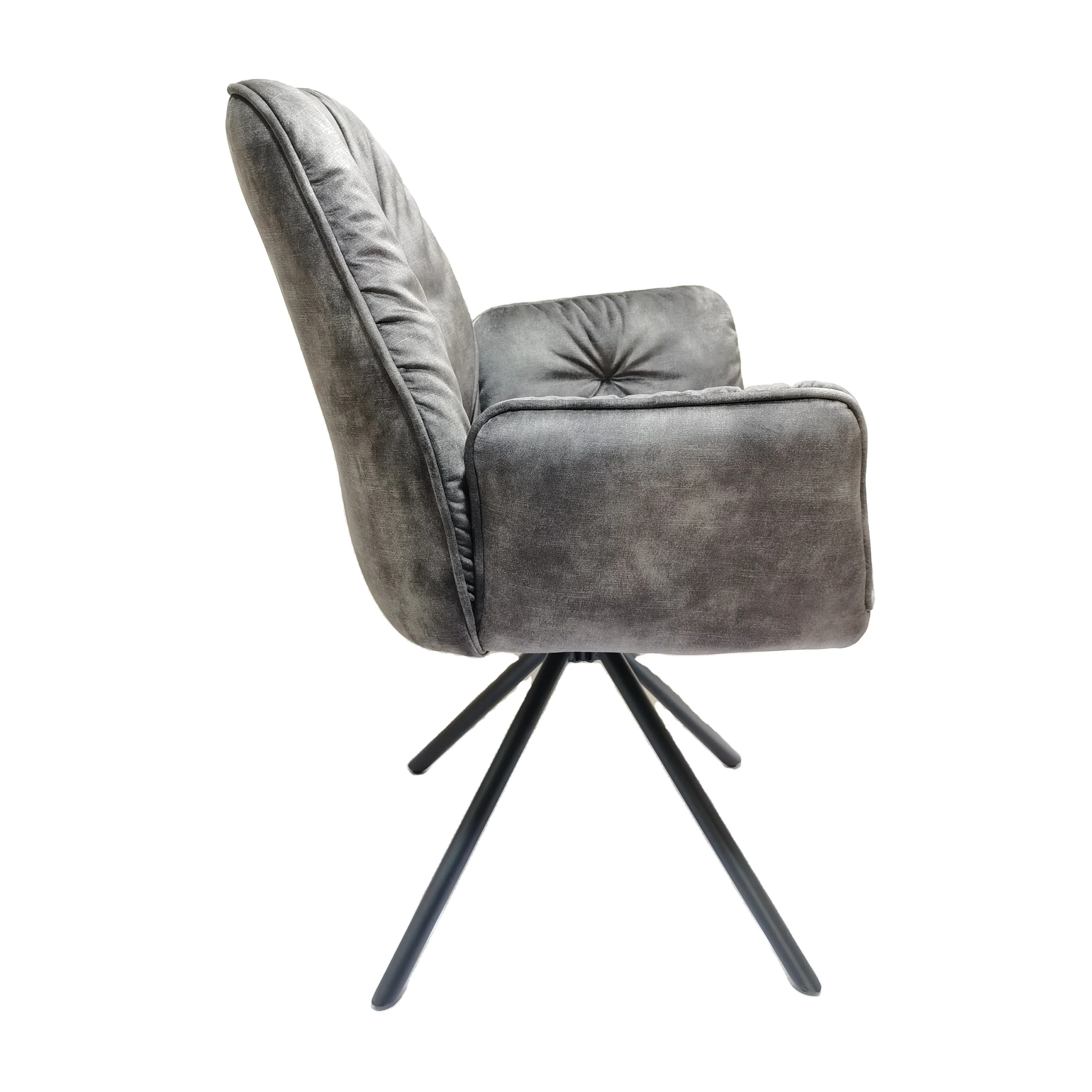 Кожаный вращающийся стул с металлическими ножками в скандинавском стиле новый дизайн Роскошная тарелка удобный обеденный стул