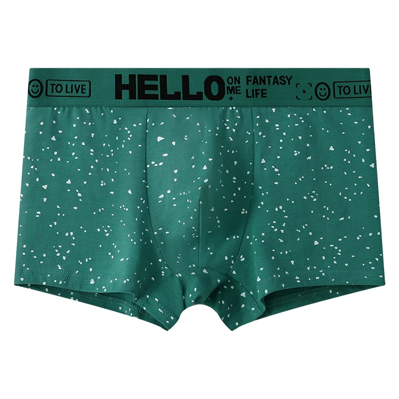 elastic band boy cartoon teen boys man long brief underwear waist band cotton men