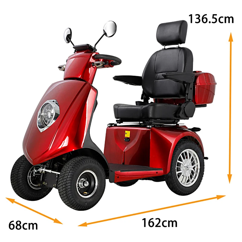 Electromagnetic Brake Type Electric Four-Wheeler Elderly Leisure Scooter Into a Family Car Foreign Trade Manufacturers