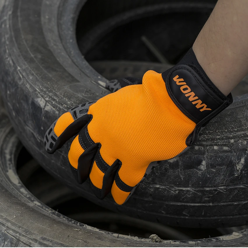 Leather Hand Gloves Factory Price Manufacturer Wholesale Mechanic Safety Tools Anti-Shock Mechanical Work Gloves