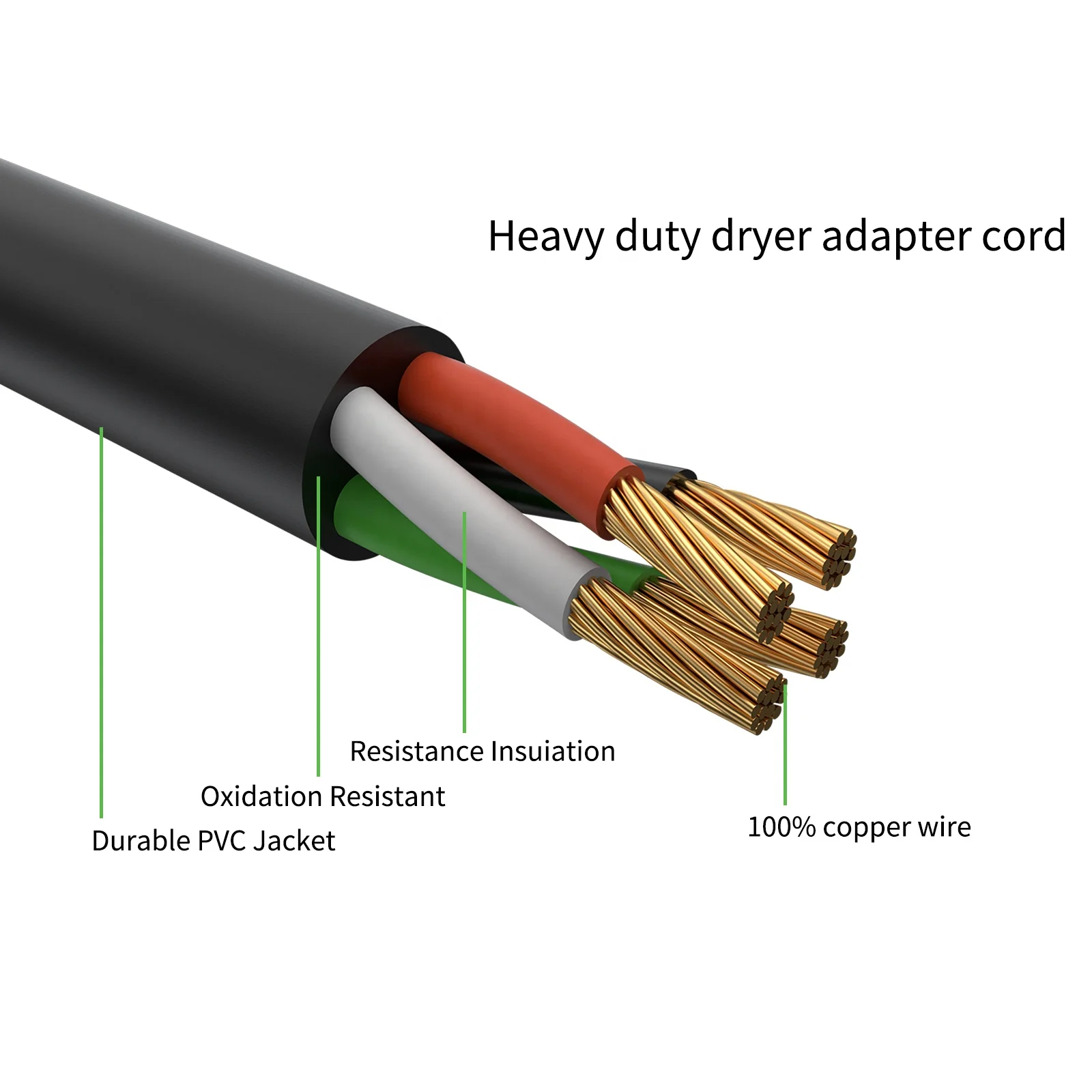 One NEMA 14-30P 30 Amp male to Two NEMA 14-30R 30 Amp female Y-Adapter Cord for RV Dryer Electrical Vehicle
