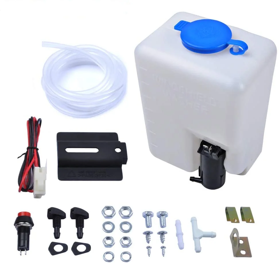 Qwt002 Auto Car Wiper Water Tank, Universal Windscreen Washer System With Pump 12v, Windshield Wiper Washer
