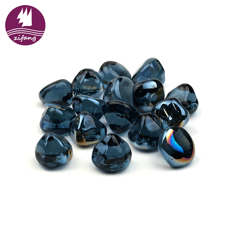 1/2 Inch Fire Glass Diamonds for Natural or Propane Fire Pit Fireplace and Landscaping