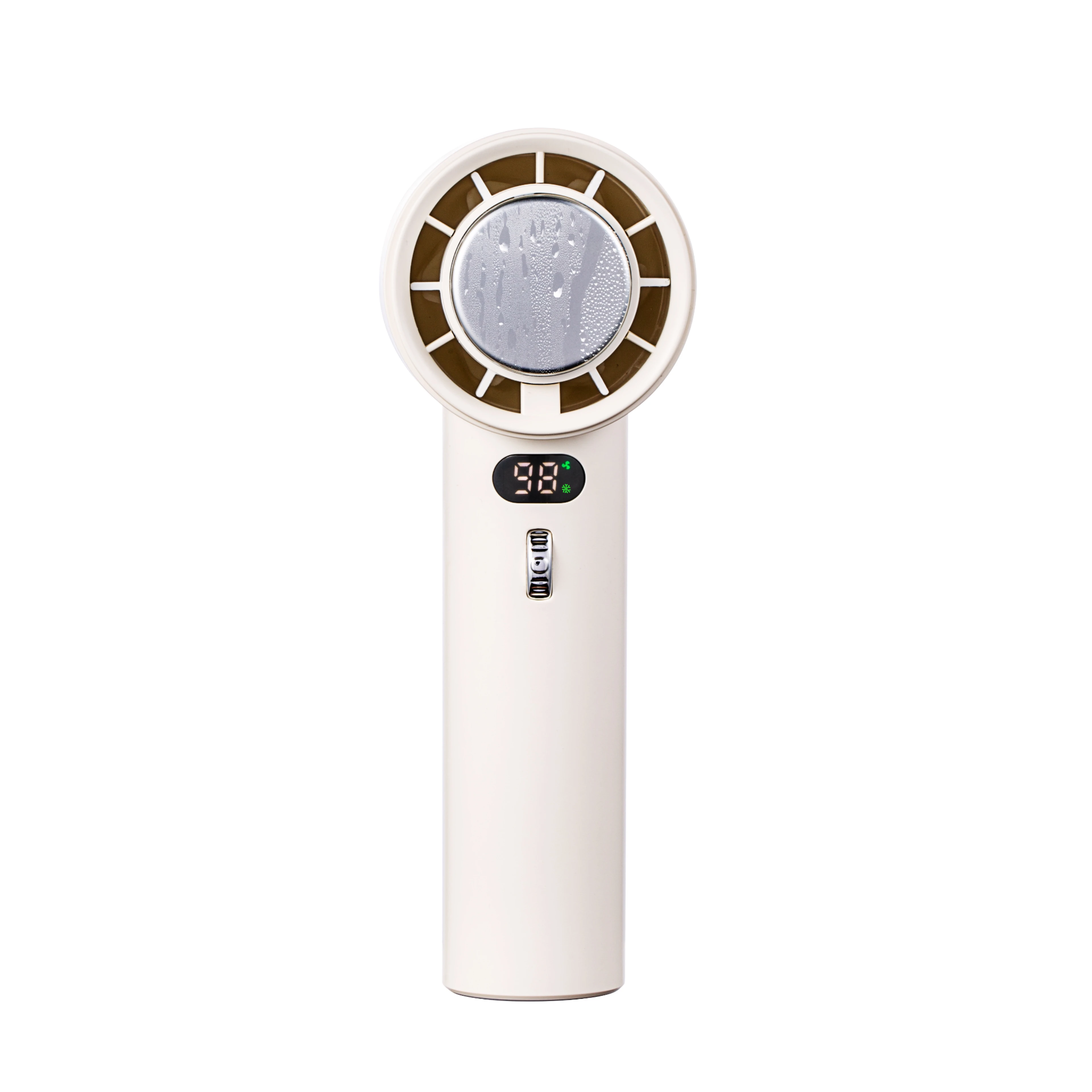 New Arrival 100 Gears High Speed Handheld Turbo Fan Cold Compress Electric Mini Handy Fan Semiconductor Refrigeration Hand Fan