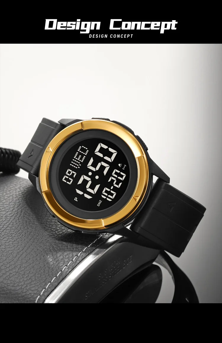 Skmei 2047 fashion made in china gents digital watch low price PU band Waterproof Multi function in stock sports hand watch