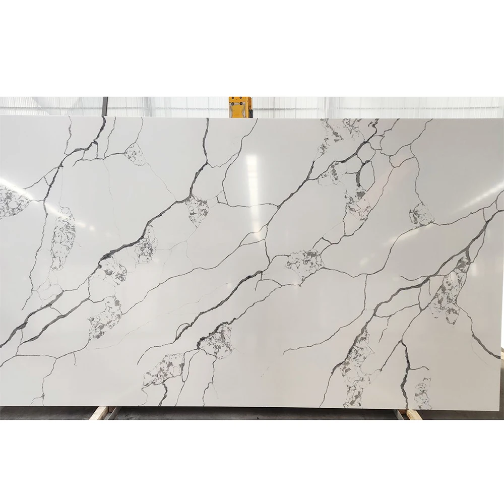 Low Silica Quartz Stone m2 Price China Wholesale White Veneer Quartz Slab Artificial Quartz Stone with Low Price