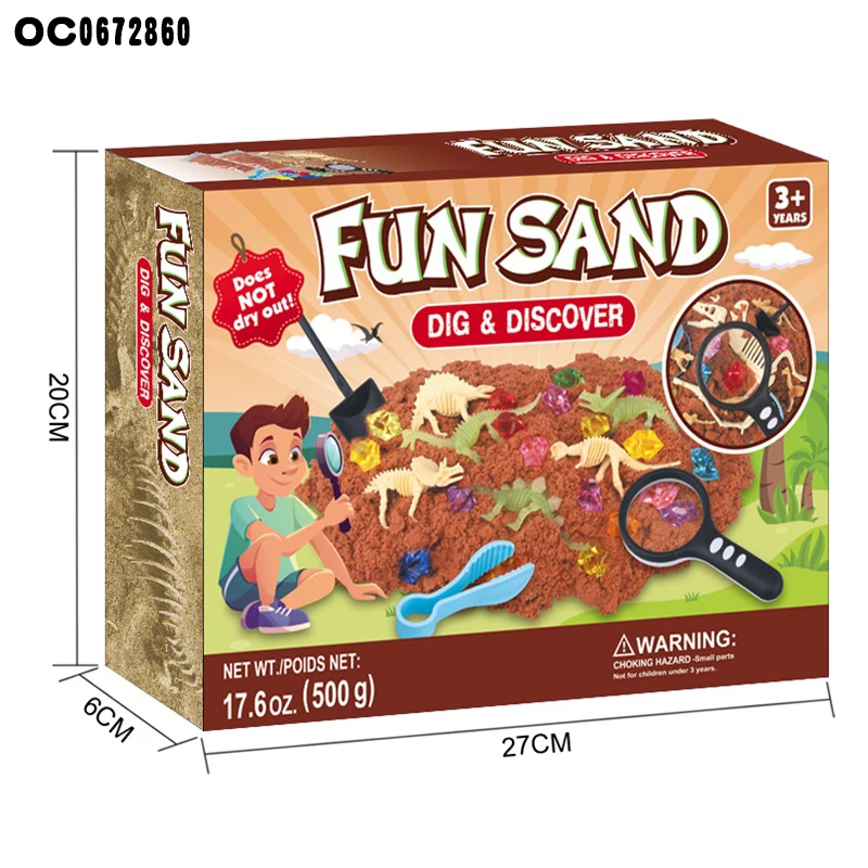Hot Selling Fun Magic Sand Activity Archeological Toy Play Sand DIY Space Dinosaur Fossil Skeleton Sand Toys For Kids
