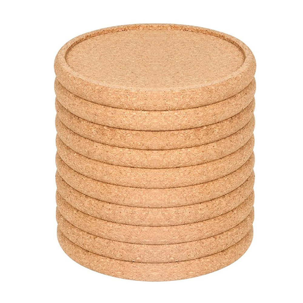 custom wholesale natural blank personalized 1cm 10mm round groove cork drink coaster