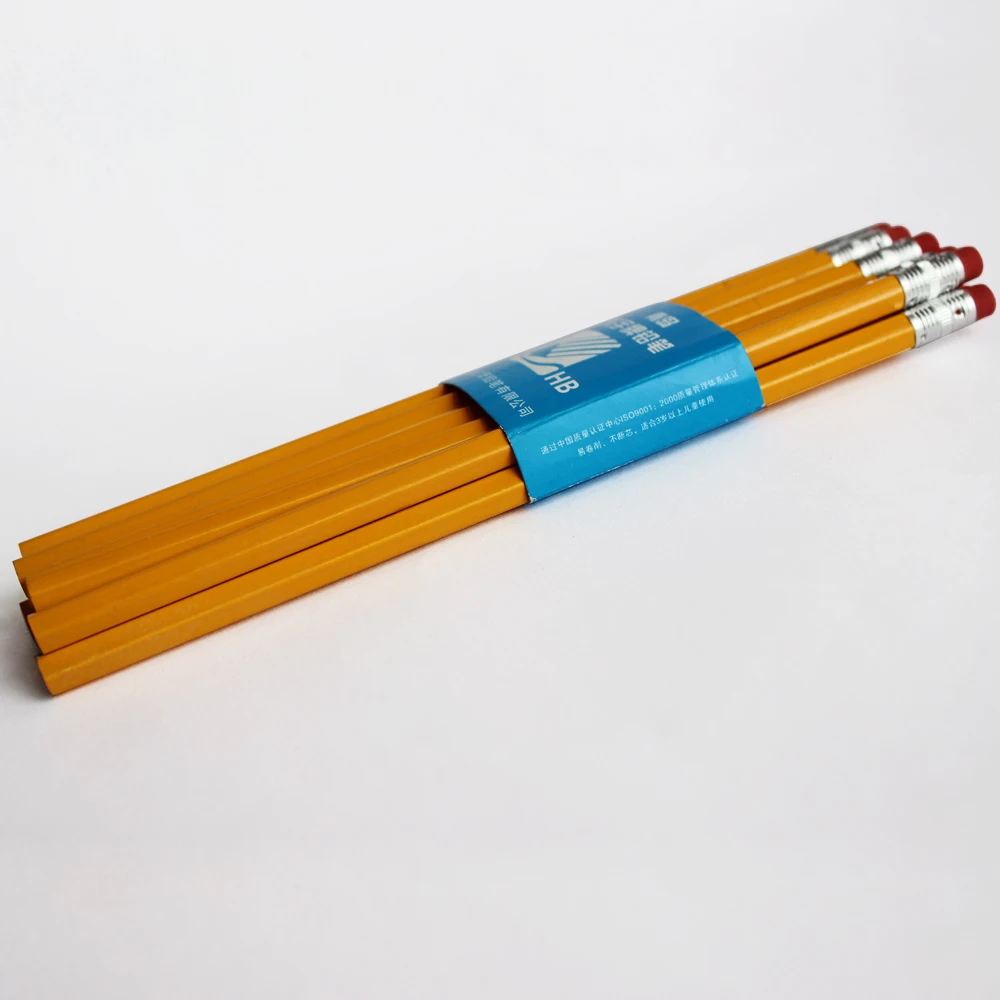 Kids school stationery set custom graphite HB2 pencils wholesale high quality wooden no.2 pencils with logo custom printed