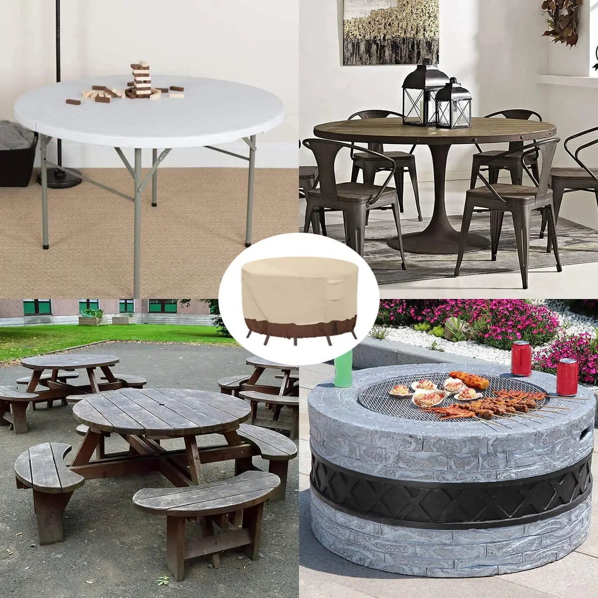  Furniture Dust Covers For Round Table Chair Sofa Outdoor Waterproof Patio Garden