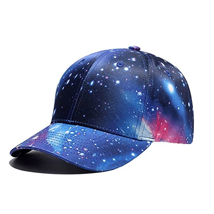 Galaxy печатных бейсболки 6 панели бейсбольную кепку, загнутыми полями Bseabll кепки для мужчин и женщин, для подростков
