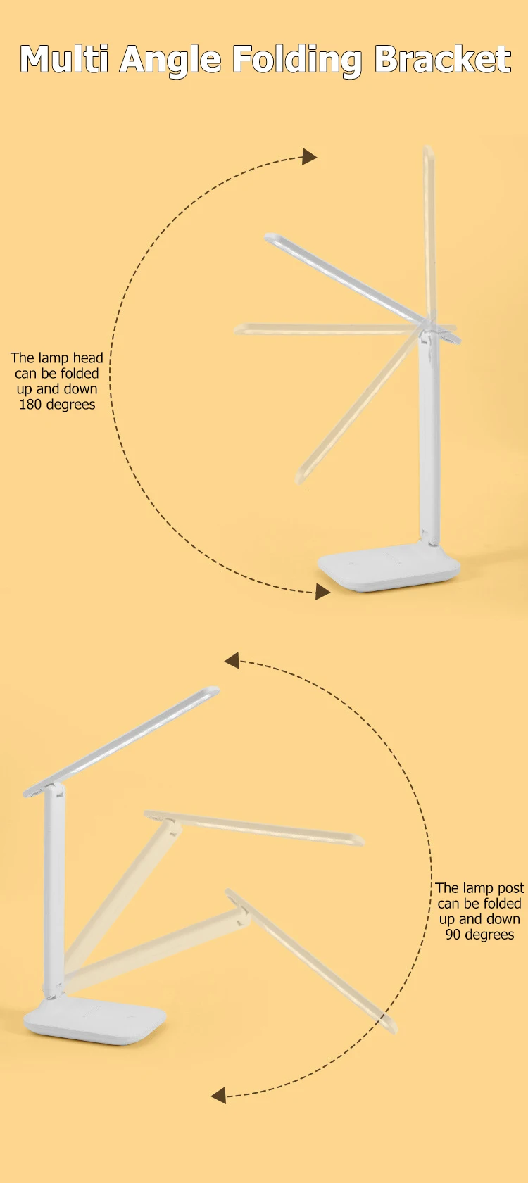 Wholesale Foldable Stylish Rechargeable Table Lamp Touch Dimmable Modern Bedside Study Table Lamp