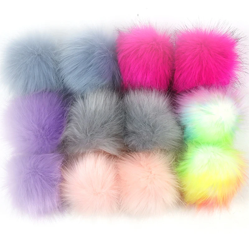 Faux Fox Fur Pompon Keychain Top Garde Faux Fur Pompom Fake Pom Poms Faux Fox Fur Ball Keychain
