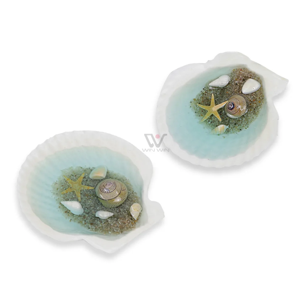 Handmade Resin Ocean Wave Sculpture Epoxy Craft with Seashells Starfish and Sand Coastal Decor Unique Home Gift