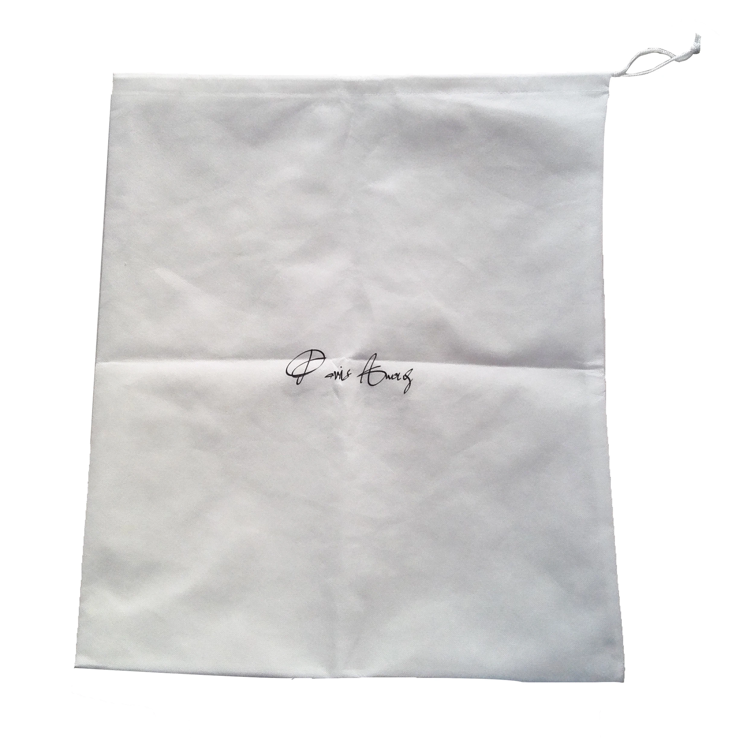Luxury Hotel non woven cheap drawstring white laundry bag