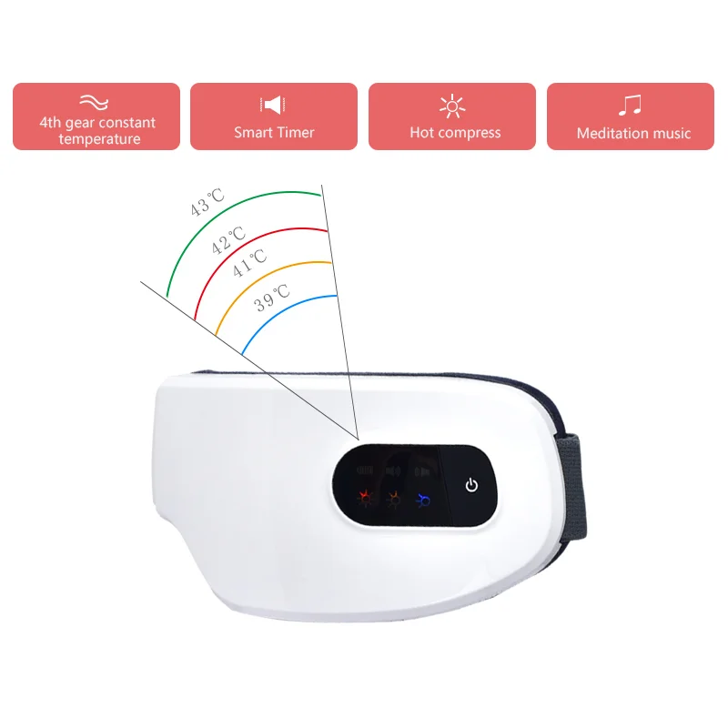 Eye Massager with Heat Vibration and Air Pressure Massage Wireless Bluetooth Music Rechargeable Eye Therapy Massage for Relief