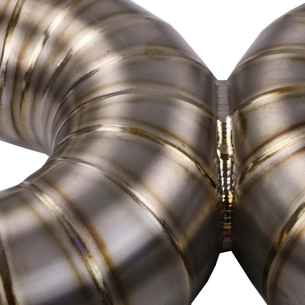 3 inch TITANIUM X-PIPE EXHAUST MUFFLER SYSTEM PULSED TIG welding