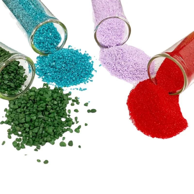 Заводской поставщик, Спеченный цветной песок, окрашенный песок, украшение для пола, Пляжное озеленение, не Обесцвечивающий песок