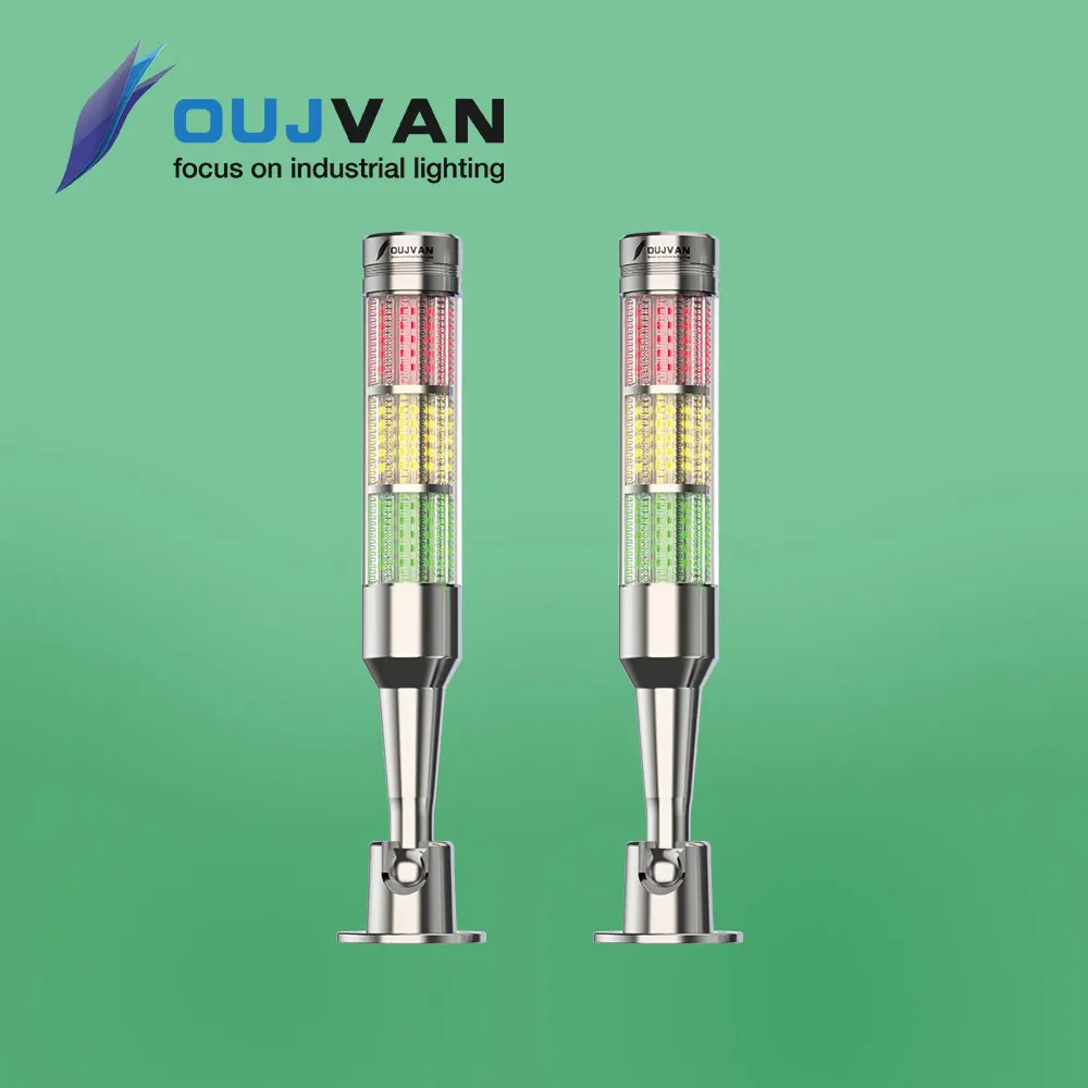 OUJVAN Q4l Three Layer Three-Colors Stack Alarm Tower Lamp Warning Light For Cnc Machine Lighting