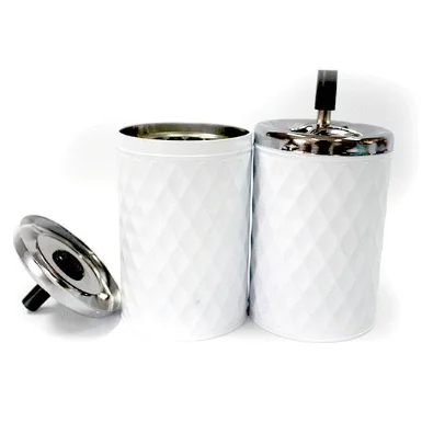 Press and rotate diamond shape tin material ashtray SW200502