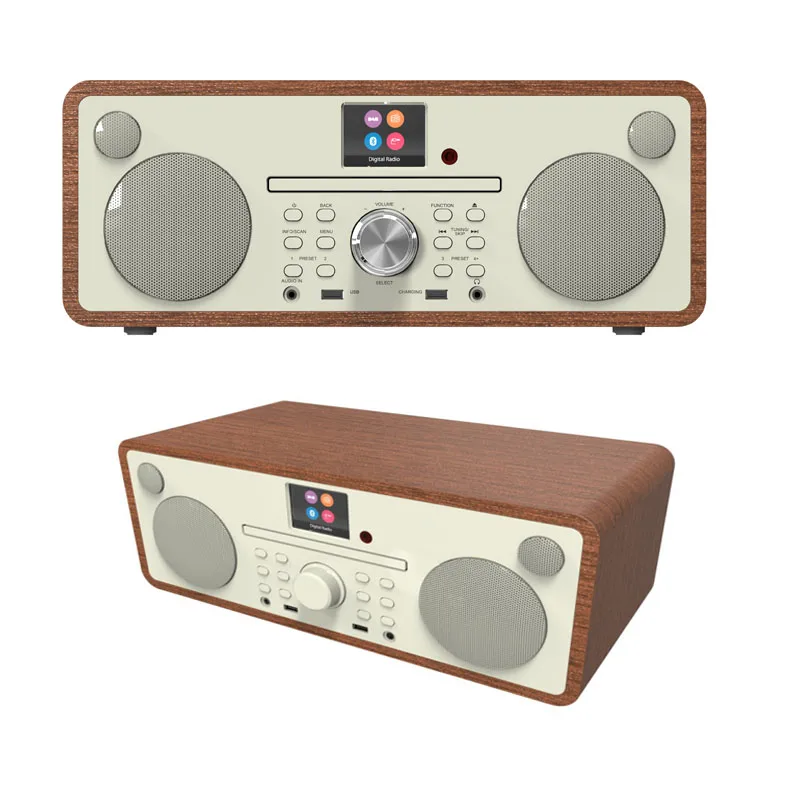 wood cd player 2.1CH DISPLAY DAB BT CD PLAYER  All-in-one home Music System fm cd radio