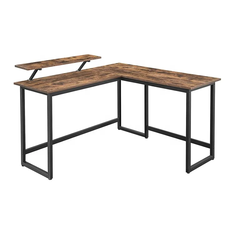 L-Shaped Desk Computer Corner Desk, Home Office Gaming Table, Sturdy Writing Workstation with Small Table