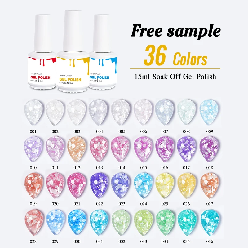 Wholesale Supplies Ice Color Gel Polish Soak Off Esmalte En Uv-gel Smalto Semipermanente Nail UV Gel