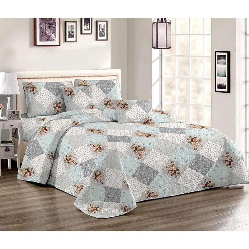 Wholesale Soft Bedding Sets Flora Pattern Quilts Bedspreads Sets for All Season