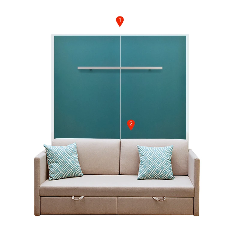 Wooden Space Saving murphy bed hardware kit Modern folding Wall Bed With Sofa