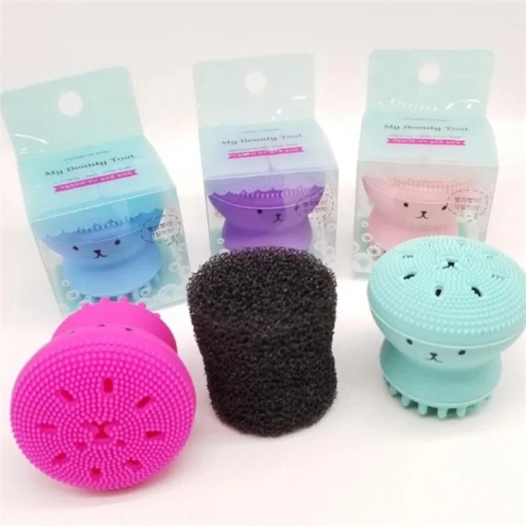 Silicone Facial Cleansing Brush Mini Face Scrubber for All Skin Types Silicone Face Brush Silicone Massage Brush