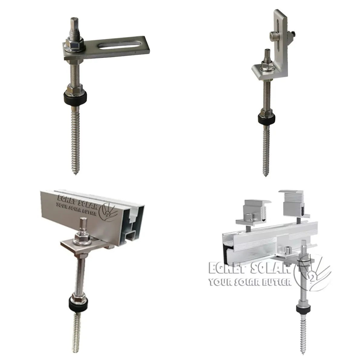 Egret M8 M10 M12 Double Head Solar Mounting System Stainless Steel Bolts with Flange Nuts Aluminium Roof Installation Site