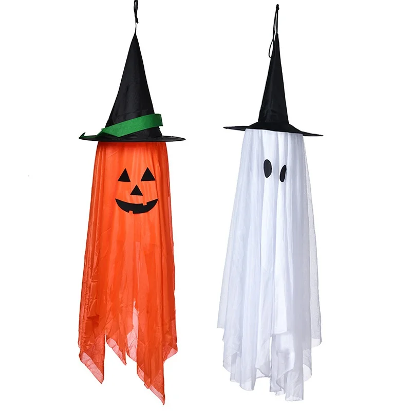 New Light Up Ghost Decor Scary Ghost Ornament With Hat Garden Ornament Indoor Outdoor Decor For Porch Yard Garden Haunted House
