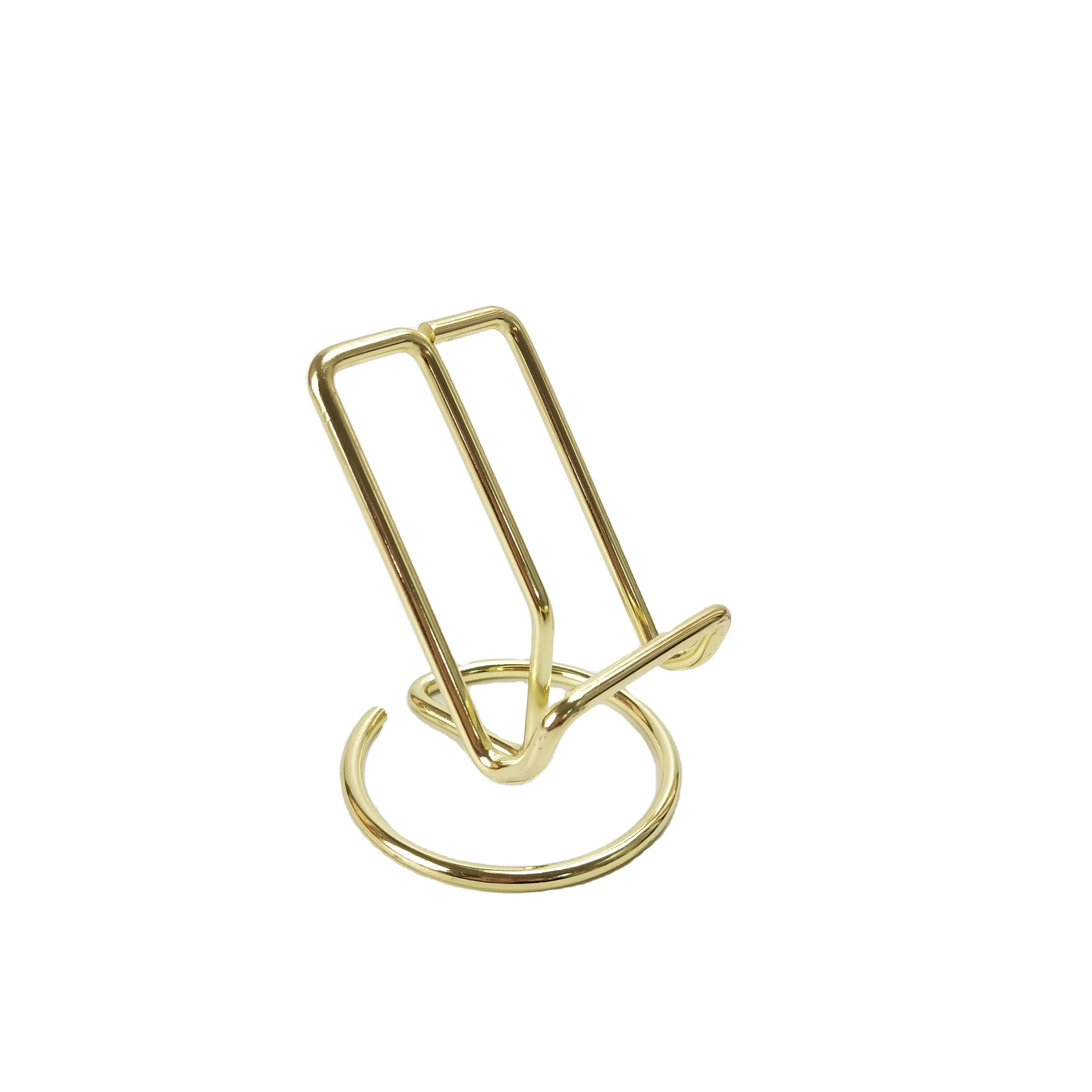 Portable Universal Phones Accessories Display Desktop Cell Phone Stand Smartphone Holder Gold Metal Wire Mobile Phone Holders